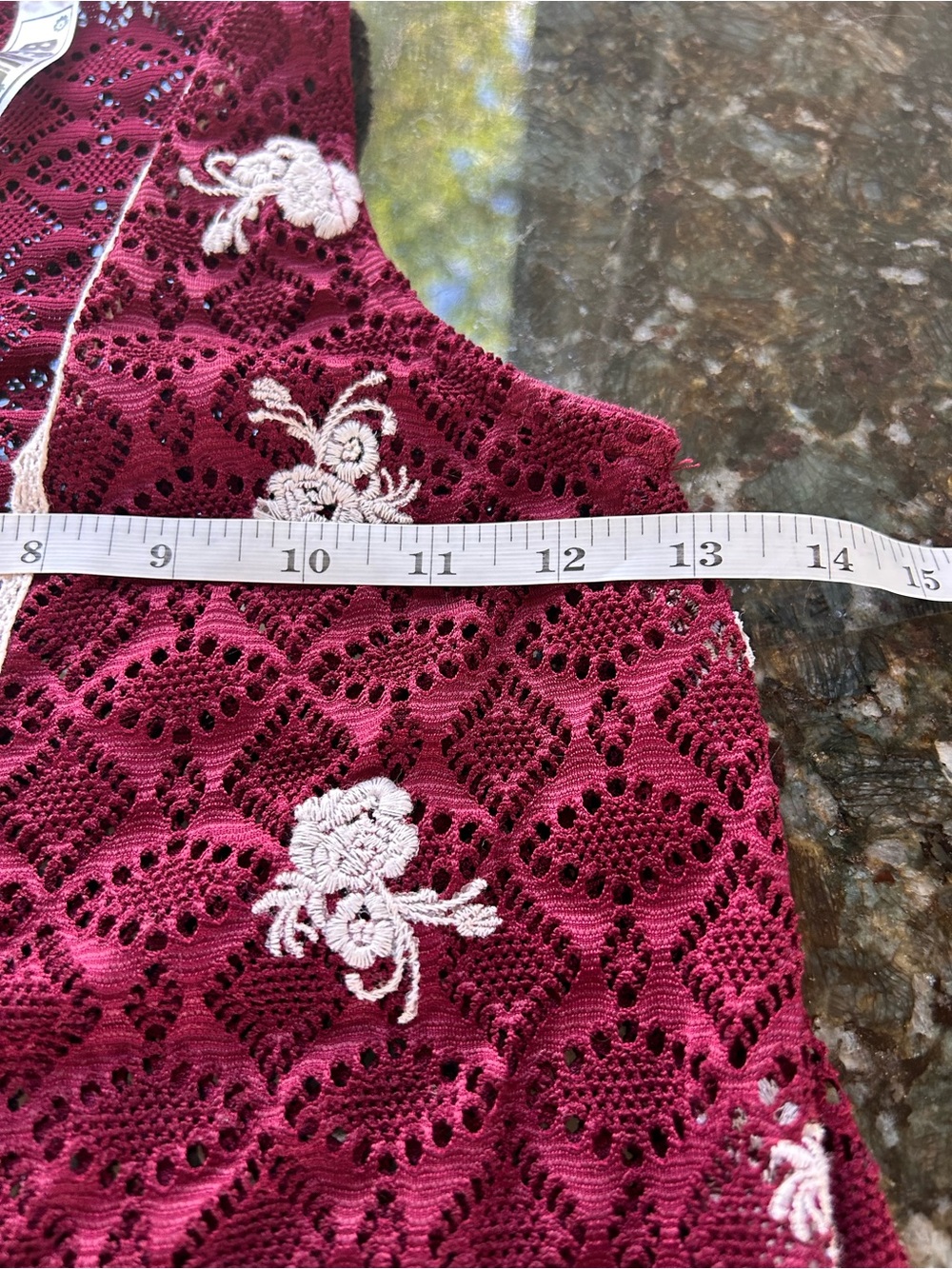 Beautees Crocheted Embroidered Vest. Racerback. Festival. Western. Dark romantic - Picture 4 of 8